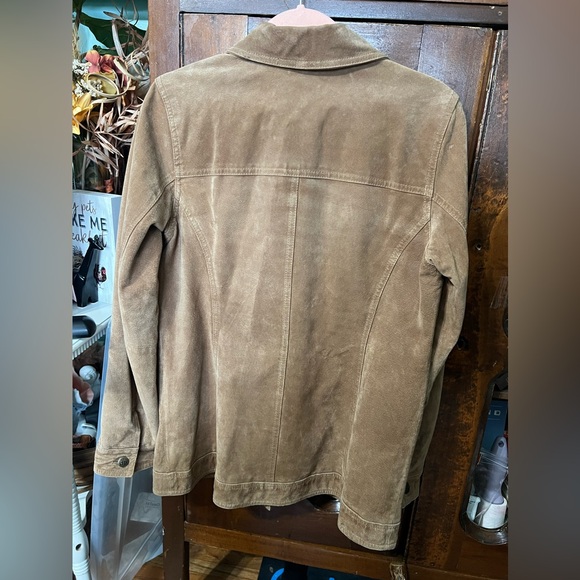 Vintage Dennis by Dennis Basso Womens Suede Lined Jacket Tan Buttons Pockets S - Picture 6 of 6